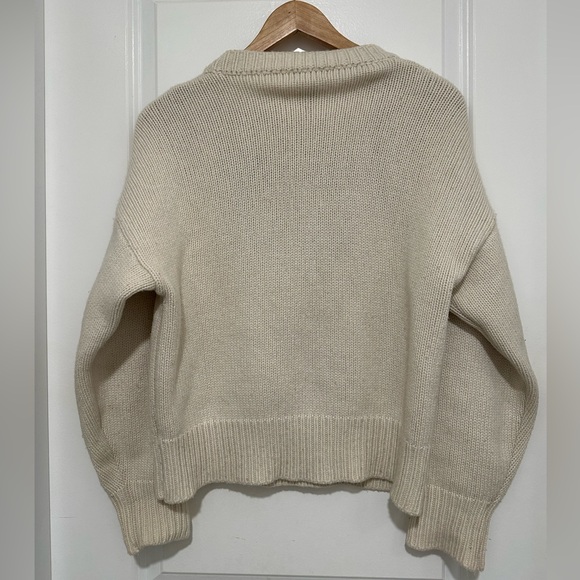 Bartolini Wool Cashmere Blend Cream Sweater with Graphic Design Size Large - Picture 6 of 8